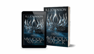 a 3D Mockup of the cover for Malicious Magick: Book 2 of the Omnichron Chronicles by RJ Johnson